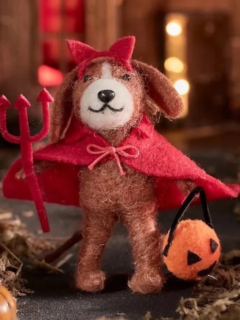 NWT Anthropologie Terrain Felt Devil Dog   Halloween Critter